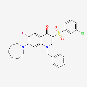 7-azepan-1-yl-1-benzyl-3-[(3-chlorophenyl)sulfonyl]-6-fluoroquinolin-4(1H)-one