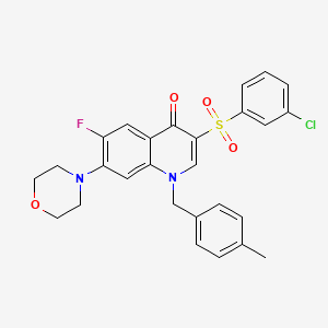 3-((3-chlorophenyl)sulfonyl)-6-fluoro-1-(4-methylbenzyl)-7-morpholinoquinolin-4(1H)-one