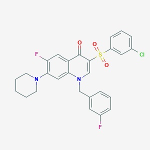 3-[(3-chlorophenyl)sulfonyl]-6-fluoro-1-(3-fluorobenzyl)-7-piperidin-1-ylquinolin-4(1H)-one
