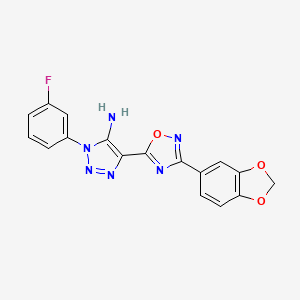 4-[3-(1,3-benzodioxol-5-yl)-1,2,4-oxadiazol-5-yl]-1-(3-fluorophenyl)-1H-1,2,3-triazol-5-amine