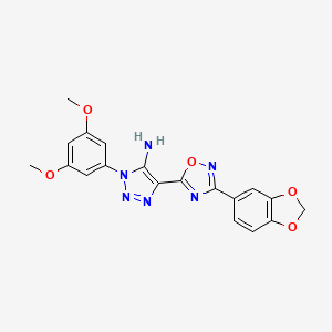 4-(3-(benzo[d][1,3]dioxol-5-yl)-1,2,4-oxadiazol-5-yl)-1-(3,5-dimethoxyphenyl)-1H-1,2,3-triazol-5-amine