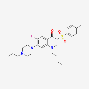 molecular formula C27H34FN3O3S B3409407 1-butyl-6-fluoro-7-(4-propylpiperazin-1-yl)-3-tosylquinolin-4(1H)-one CAS No. 892764-31-7