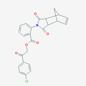 molecular formula C24H18ClNO5 B340941 2-(4-chlorophenyl)-2-oxoethyl 2-(1,3-dioxo-1,3,3a,4,7,7a-hexahydro-2H-4,7-methanoisoindol-2-yl)benzoate 
