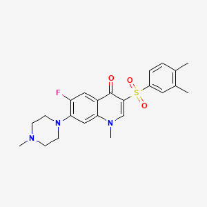 molecular formula C23H26FN3O3S B3409419 3-((3,4-dimethylphenyl)sulfonyl)-6-fluoro-1-methyl-7-(4-methylpiperazin-1-yl)quinolin-4(1H)-one CAS No. 892765-68-3