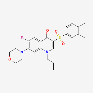 molecular formula C24H27FN2O4S B3409439 3-((3,4-dimethylphenyl)sulfonyl)-6-fluoro-7-morpholino-1-propylquinolin-4(1H)-one CAS No. 892767-04-3