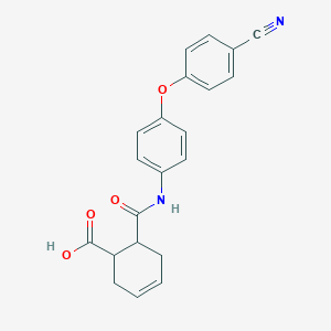 molecular formula C21H18N2O4 B340944 6-{[4-(4-Cyanophenoxy)anilino]carbonyl}-3-cyclohexene-1-carboxylic acid 