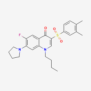 1-butyl-3-[(3,4-dimethylphenyl)sulfonyl]-6-fluoro-7-pyrrolidin-1-ylquinolin-4(1H)-one