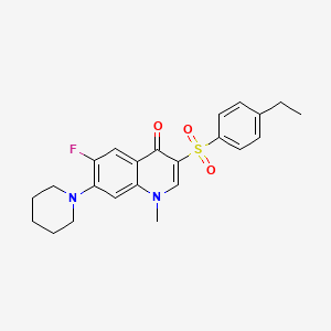 molecular formula C23H25FN2O3S B3409450 3-((4-ethylphenyl)sulfonyl)-6-fluoro-1-methyl-7-(piperidin-1-yl)quinolin-4(1H)-one CAS No. 892768-32-0