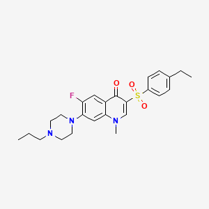 molecular formula C25H30FN3O3S B3409454 3-((4-ethylphenyl)sulfonyl)-6-fluoro-1-methyl-7-(4-propylpiperazin-1-yl)quinolin-4(1H)-one CAS No. 892768-99-9