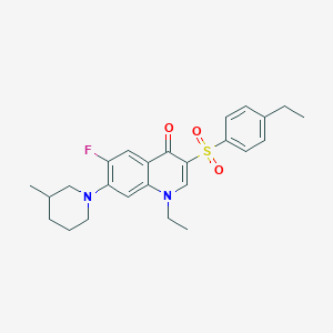 molecular formula C25H29FN2O3S B3409457 1-ethyl-3-((4-ethylphenyl)sulfonyl)-6-fluoro-7-(3-methylpiperidin-1-yl)quinolin-4(1H)-one CAS No. 892769-36-7