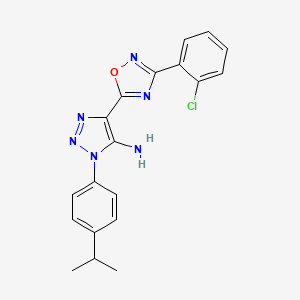 molecular formula C19H17ClN6O B3409476 4-(3-(2-chlorophenyl)-1,2,4-oxadiazol-5-yl)-1-(4-isopropylphenyl)-1H-1,2,3-triazol-5-amine CAS No. 892773-25-0
