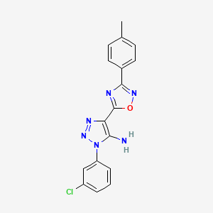 molecular formula C17H13ClN6O B3409486 1-(3-chlorophenyl)-4-[3-(4-methylphenyl)-1,2,4-oxadiazol-5-yl]-1H-1,2,3-triazol-5-amine CAS No. 892774-04-8