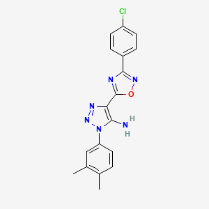 4-[3-(4-chlorophenyl)-1,2,4-oxadiazol-5-yl]-1-(3,4-dimethylphenyl)-1H-1,2,3-triazol-5-amine