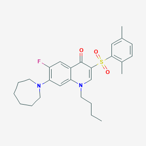 7-azepan-1-yl-1-butyl-3-[(2,5-dimethylphenyl)sulfonyl]-6-fluoroquinolin-4(1H)-one