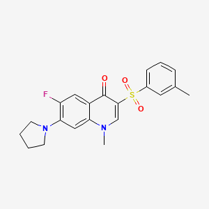 molecular formula C21H21FN2O3S B3409586 6-fluoro-1-methyl-7-(pyrrolidin-1-yl)-3-(m-tolylsulfonyl)quinolin-4(1H)-one CAS No. 892782-95-5