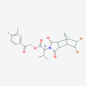 2-(3,4-dimethylphenyl)-2-oxoethyl 2-(5,6-dibromo-1,3-dioxooctahydro-2H-4,7-methanoisoindol-2-yl)-3-methylbutanoate