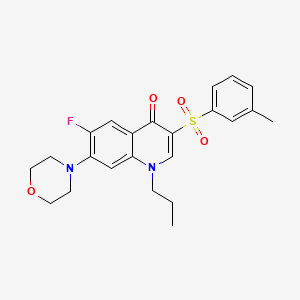 molecular formula C23H25FN2O4S B3409614 6-fluoro-7-morpholino-1-propyl-3-(m-tolylsulfonyl)quinolin-4(1H)-one CAS No. 892785-11-4