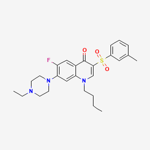 molecular formula C26H32FN3O3S B3409633 1-butyl-7-(4-ethylpiperazin-1-yl)-6-fluoro-3-(m-tolylsulfonyl)quinolin-4(1H)-one CAS No. 892786-07-1