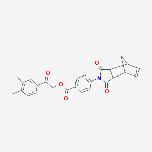 2-(3,4-dimethylphenyl)-2-oxoethyl 4-(1,3-dioxo-1,3,3a,4,7,7a-hexahydro-2H-4,7-methanoisoindol-2-yl)benzoate