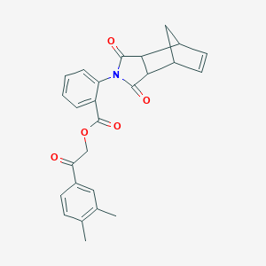 molecular formula C26H23NO5 B340966 2-(3,4-dimethylphenyl)-2-oxoethyl 2-(1,3-dioxo-1,3,3a,4,7,7a-hexahydro-2H-4,7-methanoisoindol-2-yl)benzoate 