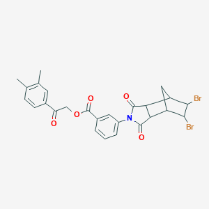 molecular formula C26H23Br2NO5 B340968 2-(3,4-dimethylphenyl)-2-oxoethyl 3-(5,6-dibromo-1,3-dioxooctahydro-2H-4,7-methanoisoindol-2-yl)benzoate 