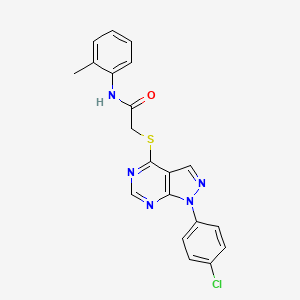 molecular formula C20H16ClN5OS B3409686 2-((1-(4-chlorophenyl)-1H-pyrazolo[3,4-d]pyrimidin-4-yl)thio)-N-(o-tolyl)acetamide CAS No. 893913-20-7