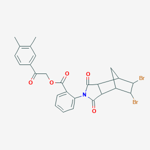 2-(3,4-dimethylphenyl)-2-oxoethyl 2-(5,6-dibromo-1,3-dioxooctahydro-2H-4,7-methanoisoindol-2-yl)benzoate