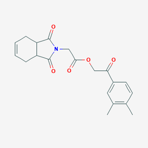 molecular formula C20H21NO5 B340971 2-(3,4-dimethylphenyl)-2-oxoethyl (1,3-dioxo-1,3,3a,4,7,7a-hexahydro-2H-isoindol-2-yl)acetate 