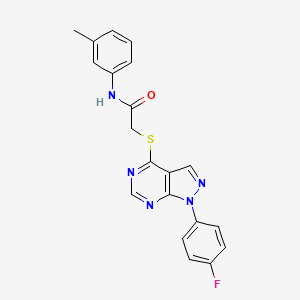 molecular formula C20H16FN5OS B3409718 2-((1-(4-fluorophenyl)-1H-pyrazolo[3,4-d]pyrimidin-4-yl)thio)-N-(m-tolyl)acetamide CAS No. 893934-52-6