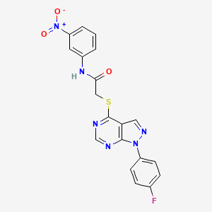 molecular formula C19H13FN6O3S B3409726 2-((1-(4-fluorophenyl)-1H-pyrazolo[3,4-d]pyrimidin-4-yl)thio)-N-(3-nitrophenyl)acetamide CAS No. 893936-54-4