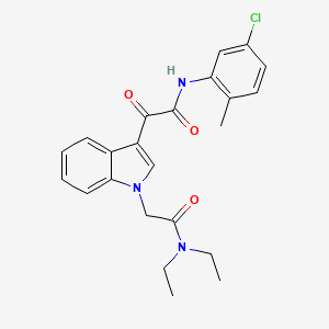 molecular formula C23H24ClN3O3 B3409731 2-(3-{[(5-chloro-2-methylphenyl)carbamoyl]carbonyl}-1H-indol-1-yl)-N,N-diethylacetamide CAS No. 893983-67-0