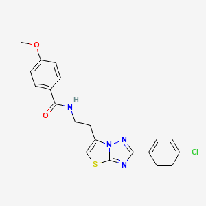 molecular formula C20H17ClN4O2S B3409756 N-(2-(2-(4-chlorophenyl)thiazolo[3,2-b][1,2,4]triazol-6-yl)ethyl)-4-methoxybenzamide CAS No. 894021-75-1