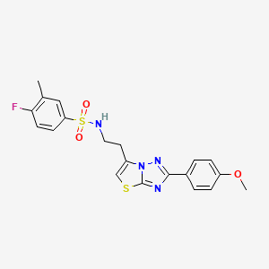 4-fluoro-N-(2-(2-(4-methoxyphenyl)thiazolo[3,2-b][1,2,4]triazol-6-yl)ethyl)-3-methylbenzenesulfonamide
