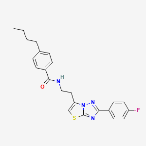 4-butyl-N-(2-(2-(4-fluorophenyl)thiazolo[3,2-b][1,2,4]triazol-6-yl)ethyl)benzamide