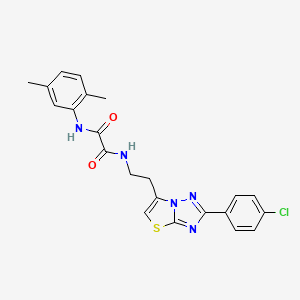 molecular formula C22H20ClN5O2S B3409775 N1-(2-(2-(4-chlorophenyl)thiazolo[3,2-b][1,2,4]triazol-6-yl)ethyl)-N2-(2,5-dimethylphenyl)oxalamide CAS No. 894037-54-8