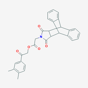 molecular formula C30H25NO5 B340978 [2-(3,4-Dimethylphenyl)-2-oxoethyl] 2-(16,18-dioxo-17-azapentacyclo[6.6.5.02,7.09,14.015,19]nonadeca-2,4,6,9,11,13-hexaen-17-yl)acetate 