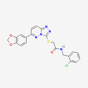 molecular formula C21H16ClN5O3S B3409817 2-{[6-(1,3-benzodioxol-5-yl)[1,2,4]triazolo[4,3-b]pyridazin-3-yl]thio}-N-(2-chlorobenzyl)acetamide CAS No. 894064-87-0