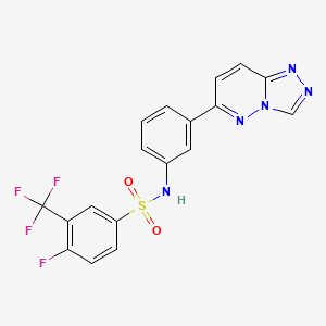 molecular formula C18H11F4N5O2S B3409823 N-(3-([1,2,4]triazolo[4,3-b]pyridazin-6-yl)phenyl)-4-fluoro-3-(trifluoromethyl)benzenesulfonamide CAS No. 894068-29-2