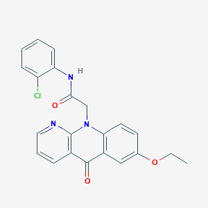 molecular formula C22H18ClN3O3 B3409844 N-(2-chlorophenyl)-2-(7-ethoxy-5-oxobenzo[b]-1,8-naphthyridin-10(5H)-yl)acetamide CAS No. 894547-14-9
