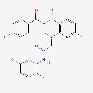 molecular formula C25H19ClFN3O3 B3409846 N-(5-chloro-2-methylphenyl)-2-(3-(4-fluorobenzoyl)-7-methyl-4-oxo-1,8-naphthyridin-1(4H)-yl)acetamide CAS No. 894883-49-9