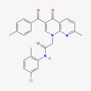 molecular formula C26H22ClN3O3 B3409866 N-(5-chloro-2-methylphenyl)-2-(7-methyl-3-(4-methylbenzoyl)-4-oxo-1,8-naphthyridin-1(4H)-yl)acetamide CAS No. 894908-38-4