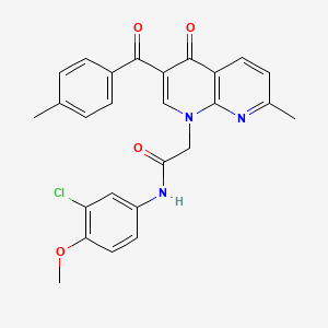 N-(3-chloro-4-methoxyphenyl)-2-(7-methyl-3-(4-methylbenzoyl)-4-oxo-1,8-naphthyridin-1(4H)-yl)acetamide