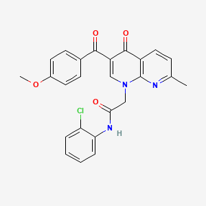 molecular formula C25H20ClN3O4 B3409878 N-(2-chlorophenyl)-2-(3-(4-methoxybenzoyl)-7-methyl-4-oxo-1,8-naphthyridin-1(4H)-yl)acetamide CAS No. 894910-64-6