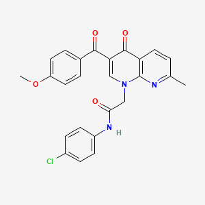 N-(4-chlorophenyl)-2-(3-(4-methoxybenzoyl)-7-methyl-4-oxo-1,8-naphthyridin-1(4H)-yl)acetamide