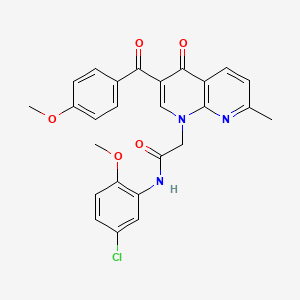 N-(5-chloro-2-methoxyphenyl)-2-(3-(4-methoxybenzoyl)-7-methyl-4-oxo-1,8-naphthyridin-1(4H)-yl)acetamide
