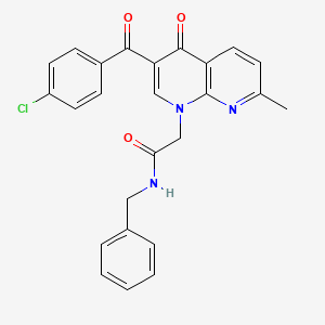 N-benzyl-2-(3-(4-chlorobenzoyl)-7-methyl-4-oxo-1,8-naphthyridin-1(4H)-yl)acetamide