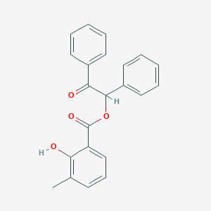 molecular formula C22H18O4 B340991 2-Oxo-1,2-diphenylethyl 2-hydroxy-3-methylbenzoate 