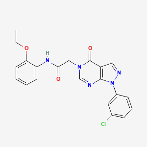 molecular formula C21H18ClN5O3 B3409931 2-(1-(3-chlorophenyl)-4-oxo-1H-pyrazolo[3,4-d]pyrimidin-5(4H)-yl)-N-(2-ethoxyphenyl)acetamide CAS No. 895016-02-1