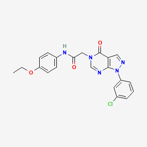 molecular formula C21H18ClN5O3 B3409933 2-(1-(3-chlorophenyl)-4-oxo-1H-pyrazolo[3,4-d]pyrimidin-5(4H)-yl)-N-(4-ethoxyphenyl)acetamide CAS No. 895016-08-7
