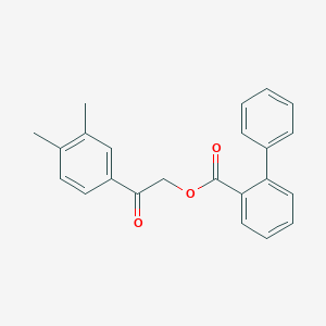 molecular formula C23H20O3 B340995 2-(3,4-Dimethylphenyl)-2-oxoethyl [1,1'-biphenyl]-2-carboxylate 